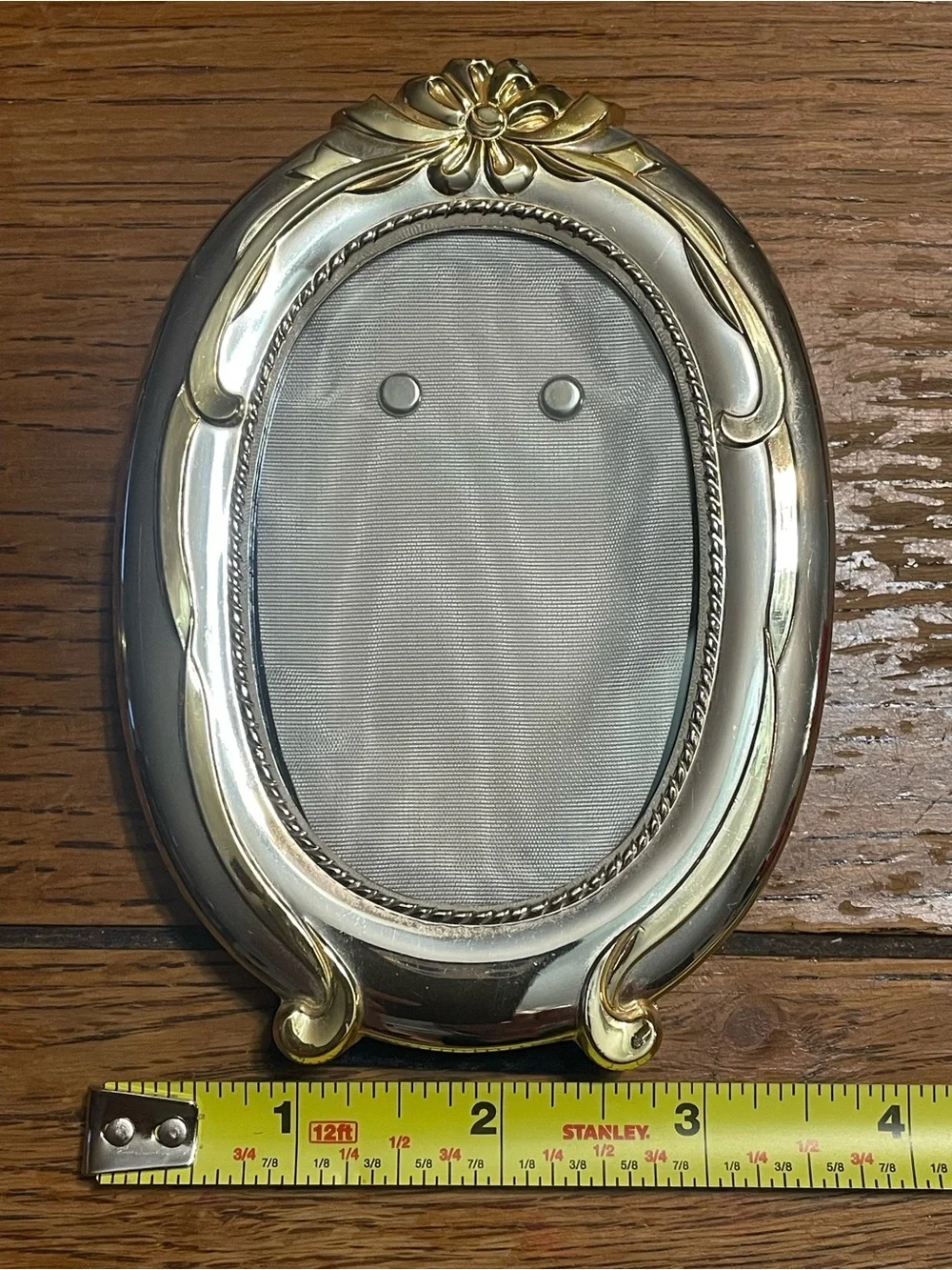 Ornate Oval Two-Tone Photo Frame - Gold & Silver